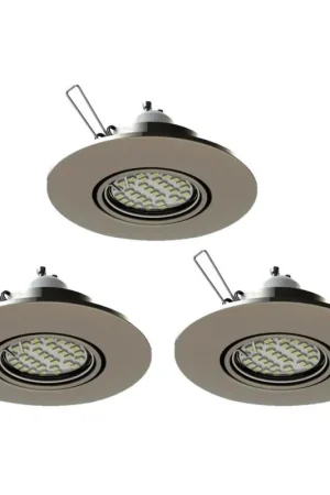 Weekendaanbieding 3x LED inbouwspot van staal, draaibaar, nikkel, TINUS