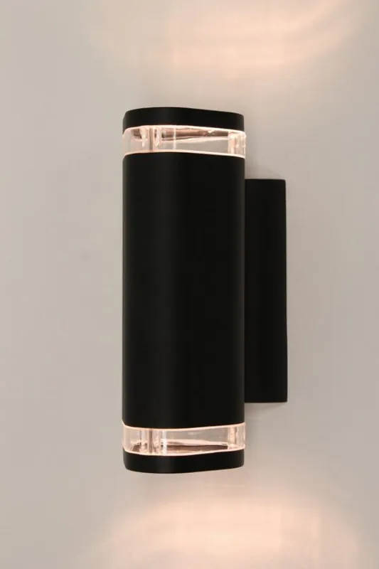 Buitenlamp / Wandlamp Rigina met boven- en onderverlichting | Zwart enkel Populair