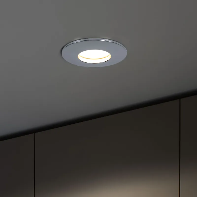 LED inbouwlamp, rond, chroom, 8,3 cm Meest Verkocht