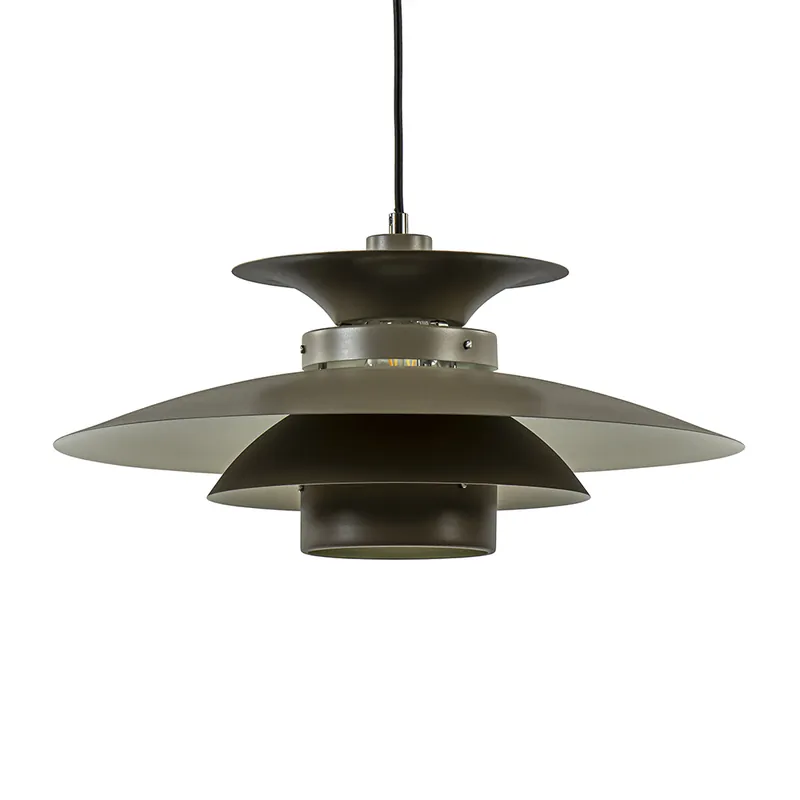 Ronde hanglamp taupe met zwart snoer Goedkoop