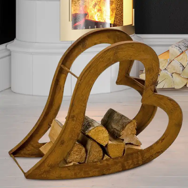 Brandhoutrek, liggend hart, roestkleurig, H 57 cm Beste Prijs