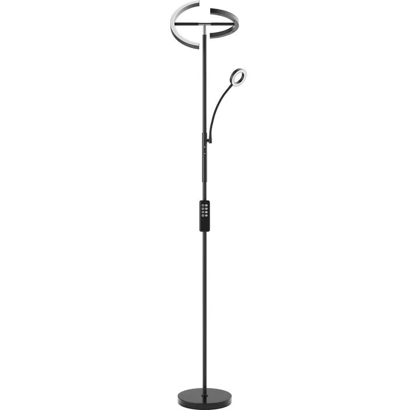 Dagaanbieding tectake Vloerlamp Auralis LED 20W, leeslamp, dimbaar, Zwart