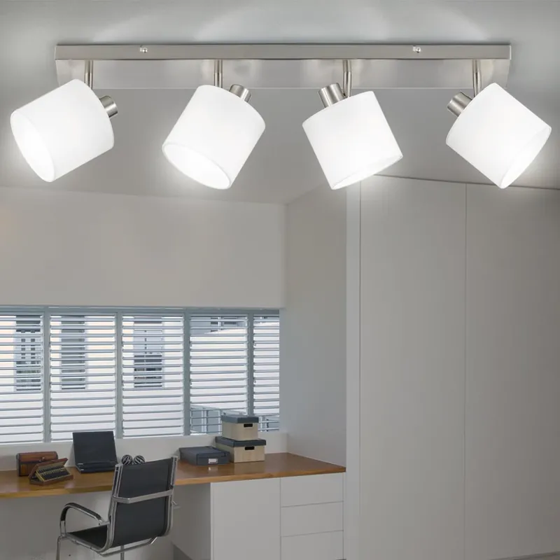 Exclusieve Aanbieding Plafondlamp, zilverwit, verstelbare spots, L 70 cm