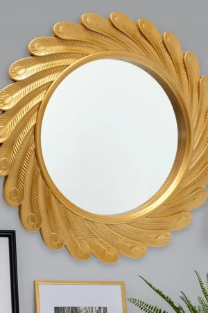 Lage Kosten Wandspiegel, kunststof, goud, 40 cm