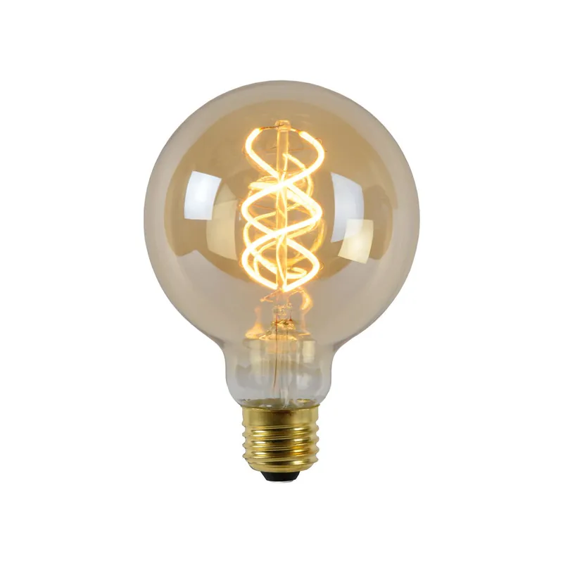 Gereduceerde Prijs Lucide G95 - Filament lamp - Ø 9,5 cm - LED Dimb. - E27 - 1x4,9W 2200K - Amber