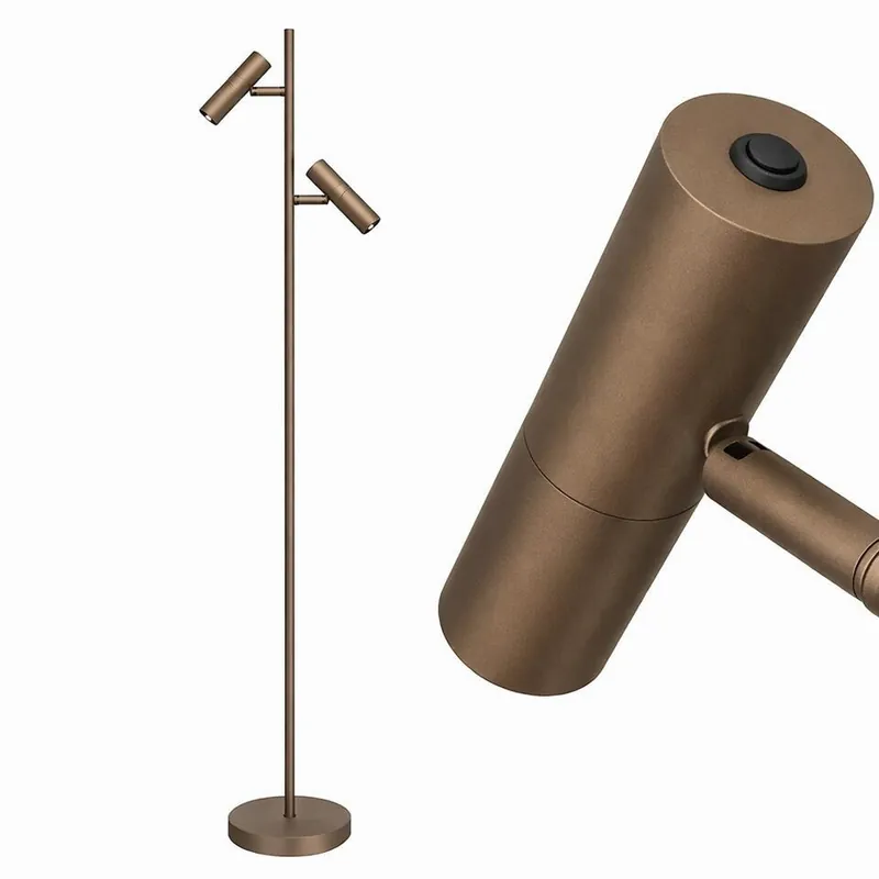 Freelight Vloerlamp Undici - 2 lichts - brons - 22x150 cm Koop Vandaag