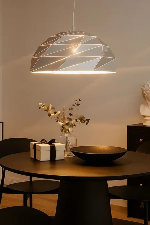 Laatste Versie Hanglamp, Origami, ijzer, zilver, D 47 cm