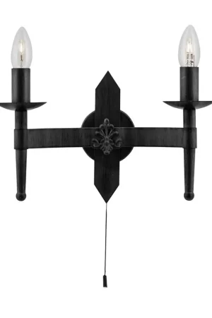Wandlamp, zwart, 34 cm, CAERWHEEL Superprijs