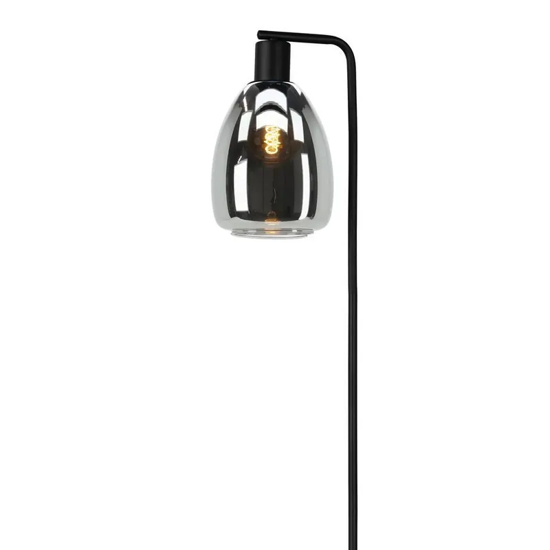 EGLOChelveyVloerlamp-E27-150,5cm-Rookglas Koopje