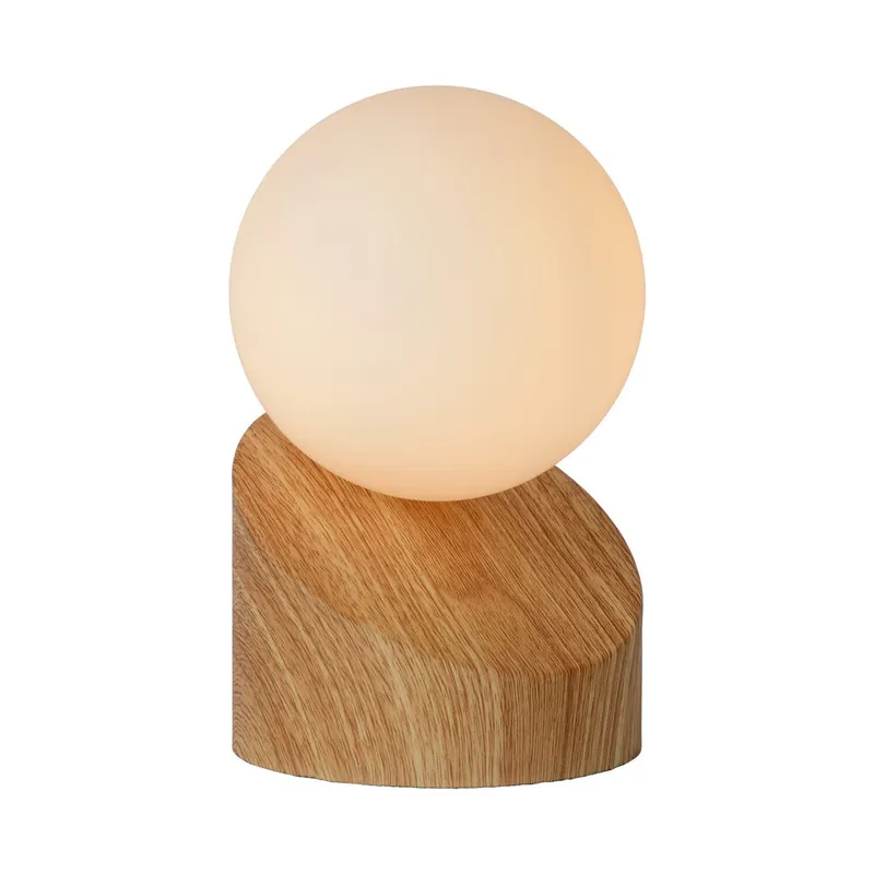 Shop Nu Lucide LEN - Tafellamp - Ø 10 cm - 1xG9 - Lichte houtlook