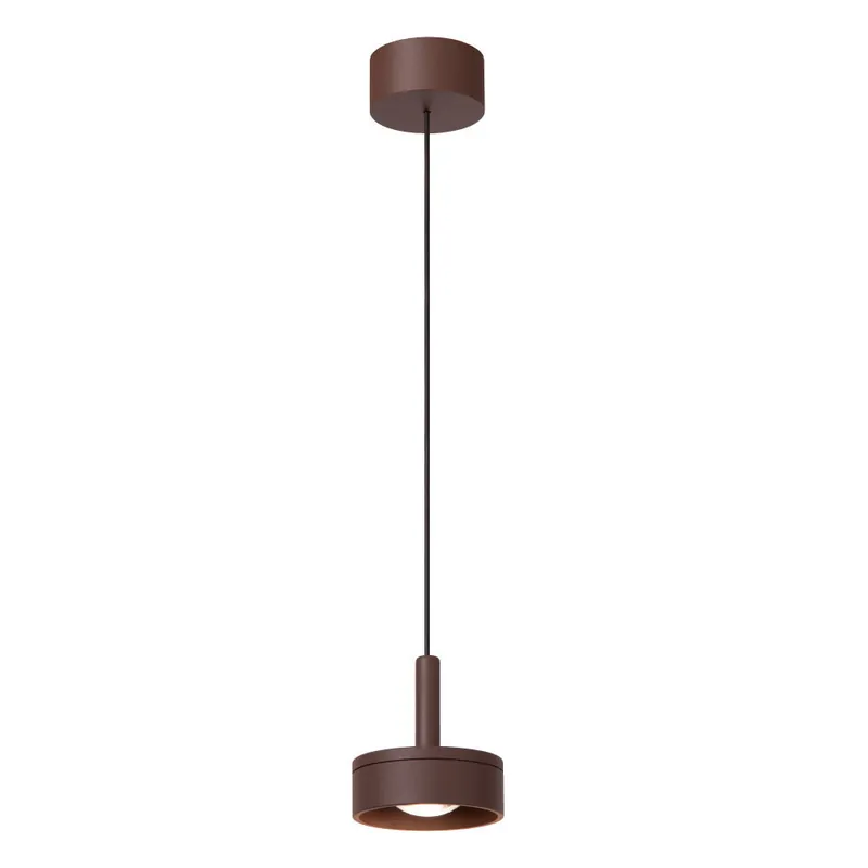Aanbieding Lucide LENZ - Hanglamp Binnen/Buiten - Ø 11 cm - LED - 1x8W 2700K - IP54 - Roest bruin | Essential