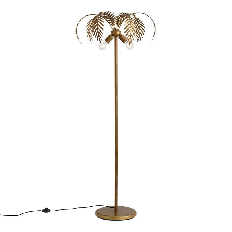 Laatste Kans Qazqa vloerlamp botanica goudkleurig e27