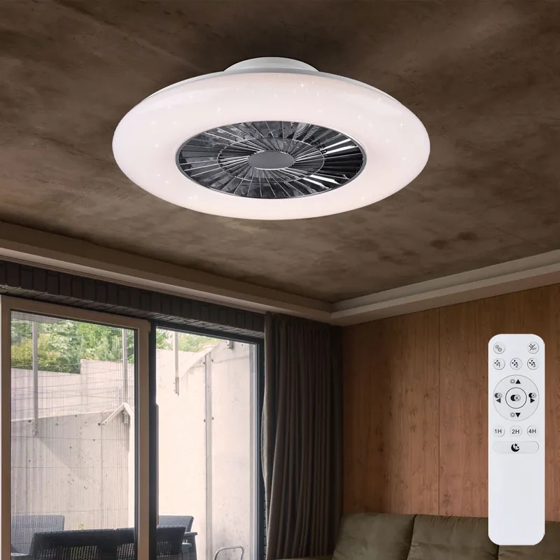 LED plafondventilator, CCT, stereffect, afstandsbediening, 59,5 cm Finale Uitverkoop