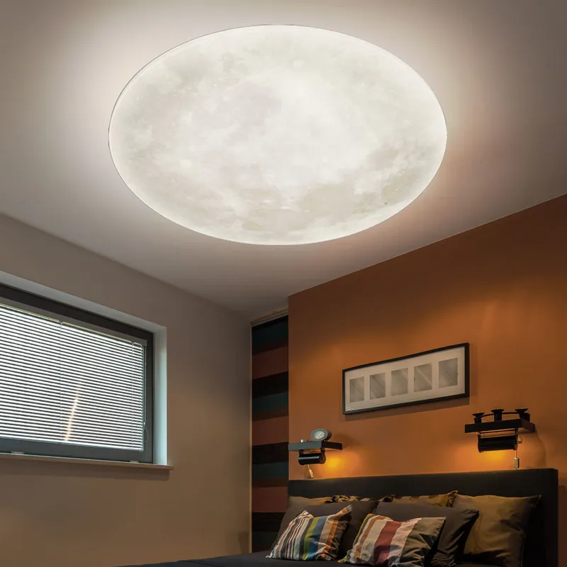 Must-Have LED plafondlamp, maanlook, dimbaar, wit, 40 cm, LUNAR