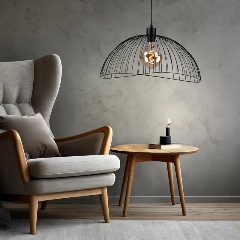 Hanglamp, kooiconstructie, zwart, 46 cm, FABIO Actieprijs