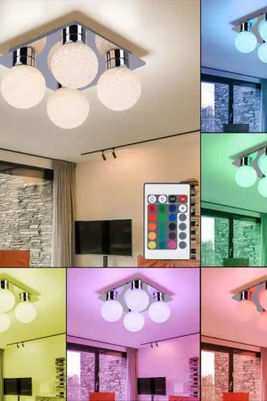 RGB LED plafondlamp, globes, dimbaar, afstandsbediening Flitsaanbieding