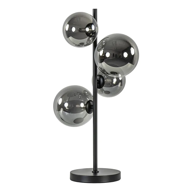 Tafellamp Calcio 4l zwart + smoke glas Speciale Aanbieding