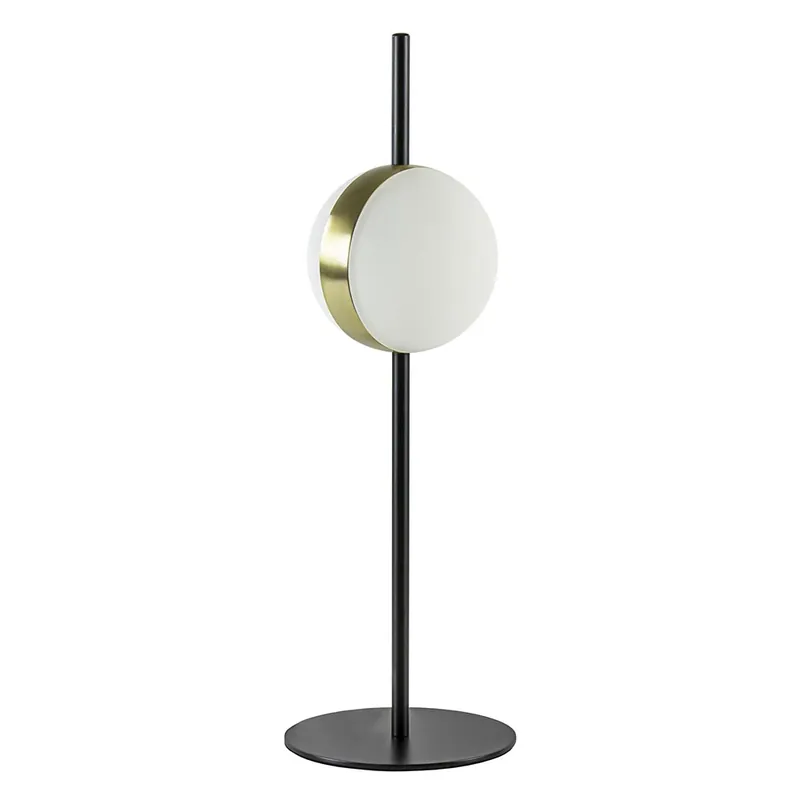Favoriet Tafellamp Cuba zwart/matgoud/wit