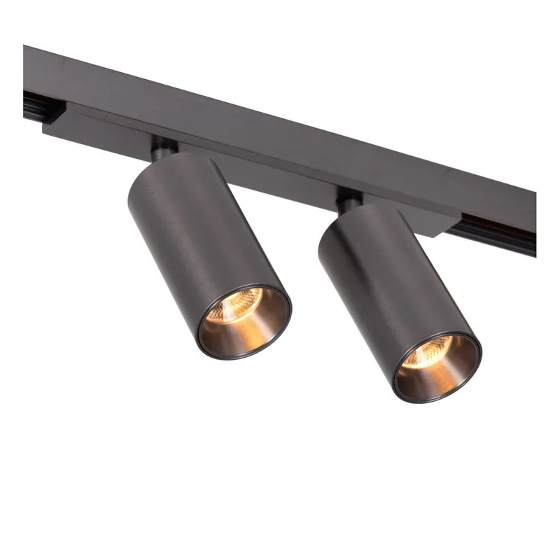 Weekendaanbieding Lucide Premium LINIAL BIXX Railspot - 1-fase Railsysteem / Smart Railverlichting - Smart - 48V Track - 2xLED - Mat Zwart Chroom