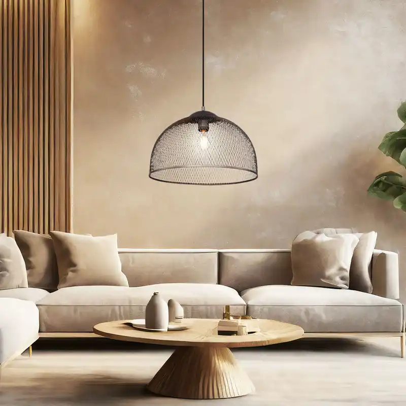 Hanglamp, kooiconstructie, donker chroom, 40 cm, MONIGA Direct Beschikbaar