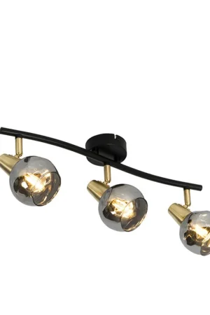 Aanbieding Qazqa plafondlamp vidro goudkleurig e14