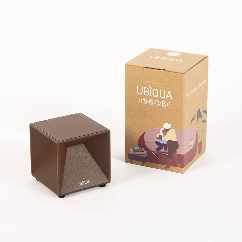 UBIQUA Oplaadbare tafel-en-wandlamp Cubox mini roestbruin Finale Uitverkoop