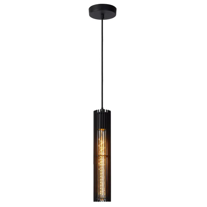 Nieuw Lucide LIONEL - Hanglamp - Ø 6,5 cm - 1xE27 - Zwart