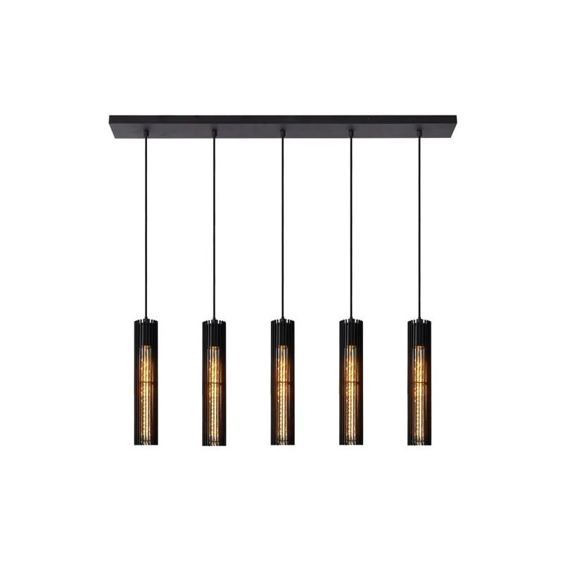 Tijdelijk Beschikbaar Lucide LIONEL - Hanglamp - 5xE27 - Zwart
