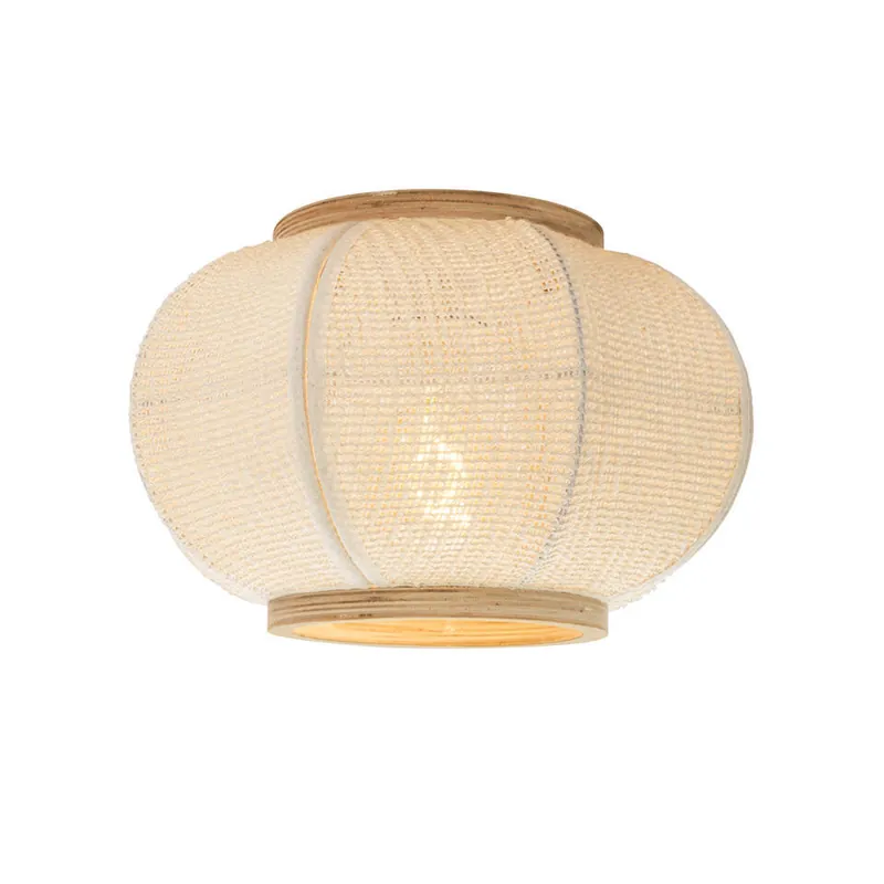 Qazqa plafondlamp rob beige e27 Gecertificeerd