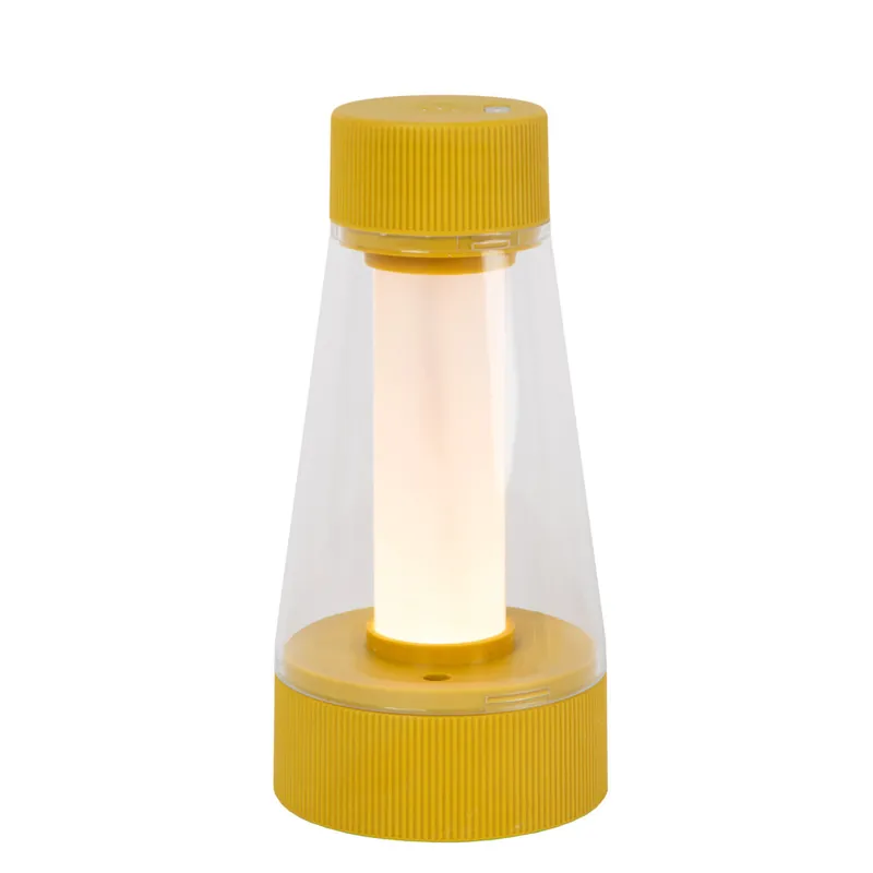 Lucide LORALI - Oplaadbare Tafellamp Binnen/Buiten - Accu/Batterij - Ø 7,7 cm - LED Dimb. - 1x1,2W 2600K/3000K - IP44 - Okergeel Voordeelprijs