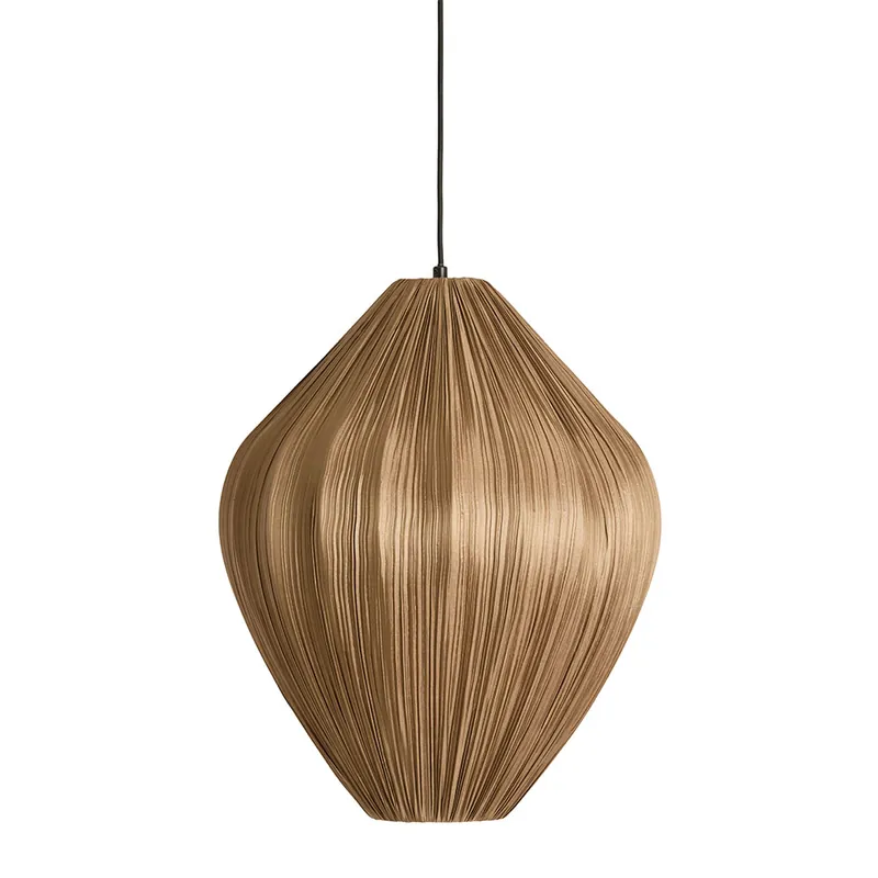 Korting Verita stoffen hanglamp met warme bruin tint maat L