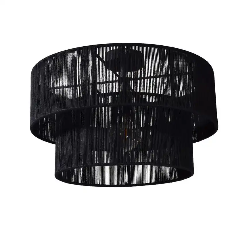 Koop Online Urban Interiors - Plafondlamp - Diro zwart Jute - Ø45