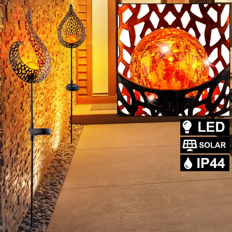 Hete Deal Set van 2 LED solarlampen, verschillende vlamontwerpen