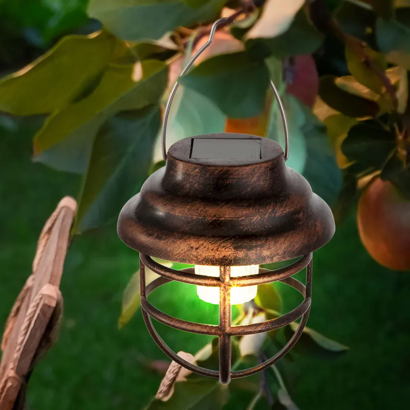 Uitverkoop LED solar hanglamp, roestkleurig, H 14 cm