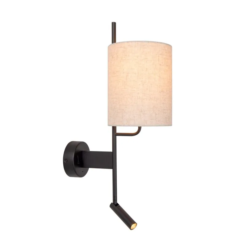 Nieuw Lucide MAGIC - Wandlamp - 1xE27 - Met USB oplaadpunt - Zwart