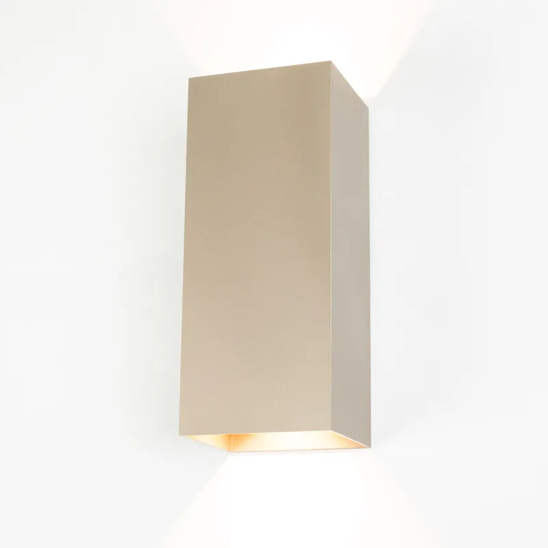Vierkante wandlamp Dante XL in champagne Goedkoop