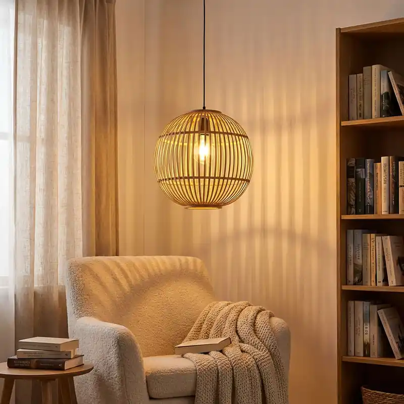 Hanglamp, vlechtwerk van bamboe, bol, 30 cm, Merkproduct