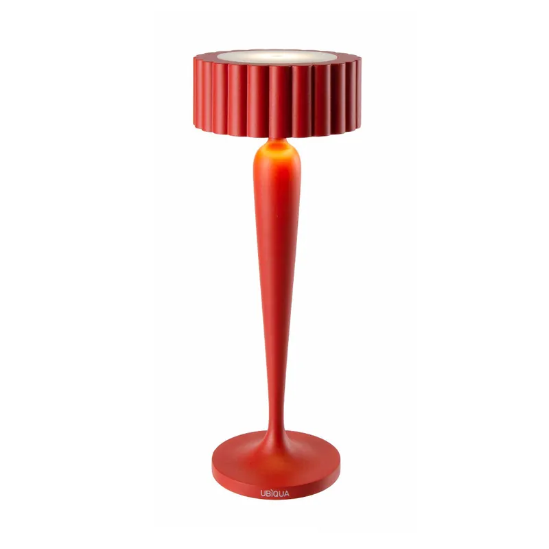 Populair UBIQUA Oplaadbare tafellamp Twiggy in rood met decoratieve vorm