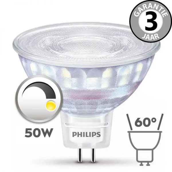 Philips LEDclassic 12 volt MR16 50 watt (7W) | Dimbaar 60 GRADEN Goedkoop