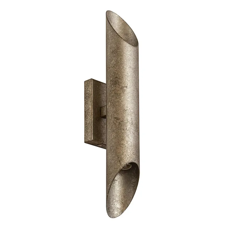 Up+down wandlamp ambachtelijk zilver Betrouwbaar