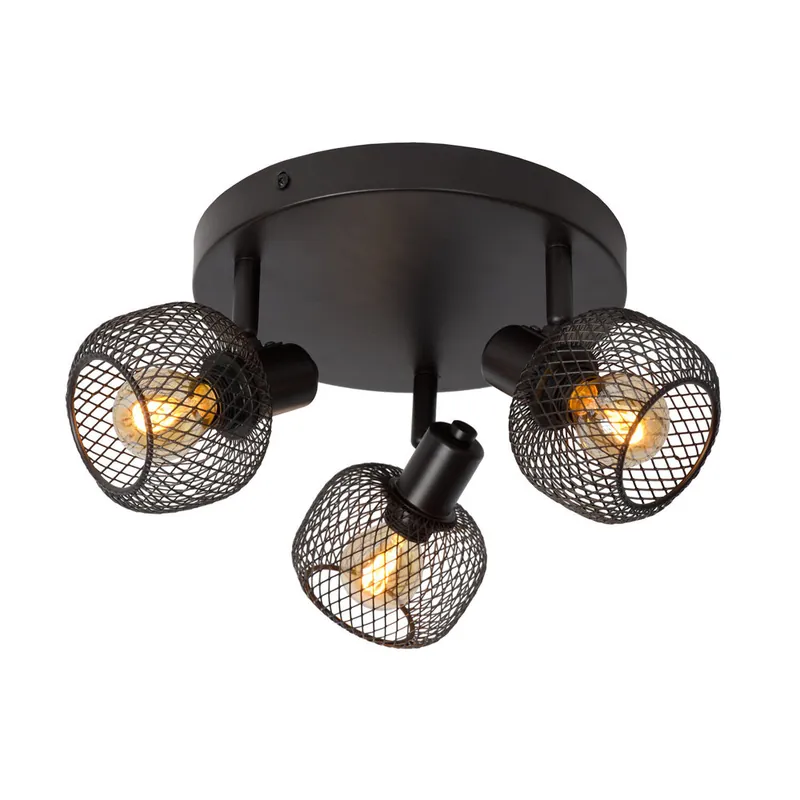 Lucide MAREN - Plafondspot - Ø 37 cm - 3xE14 - Zwart Merkproduct