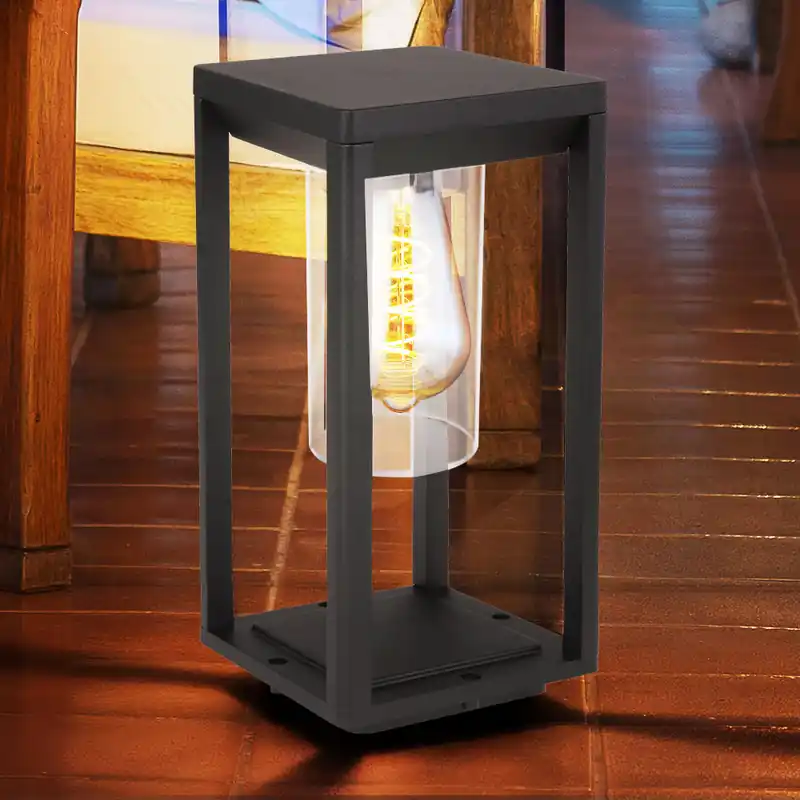 Staande lamp, ALU, zwart mat, helder, H 35 cm, CANDELA Rechtstreeks Van De Fabrikant