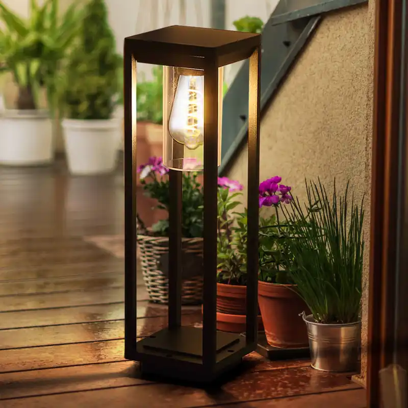 Staande lamp, ALU, zwart mat, helder, H 50 cm, CANDELA Koop Vandaag