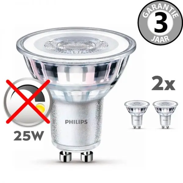 Gecertificeerd Philips LEDclassic GU-10 25 watt (2,7W) 2 stuks | Niet dimbaar