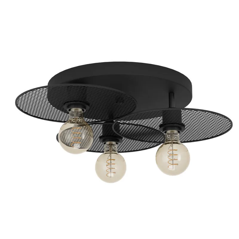 Shop Nu EGLO Ikeston Plafondlamp - E27 - Ø 53 cm - Zwart - Staal