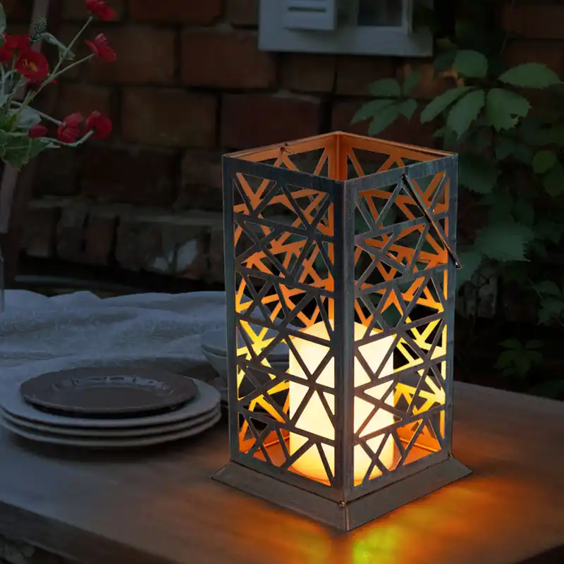LED-verlichting op zonne-energie, roestgroen, hoogte 27 cm Gereduceerde Prijs