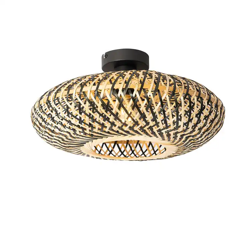 Populair Qazqa plafondlamp ostrava zwart e27