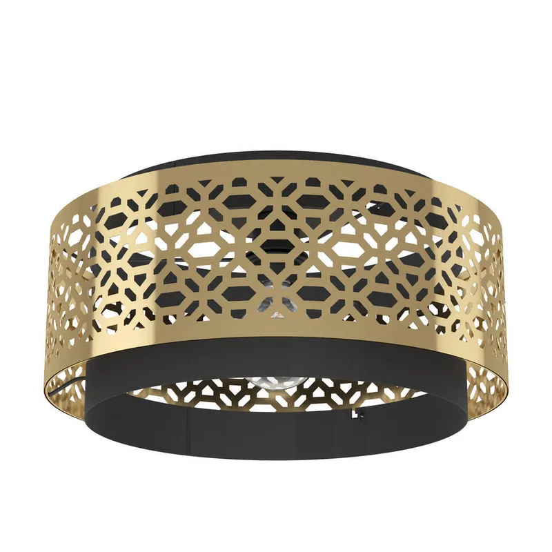 Goedkoop EGLO Sandbach Plafondlamp - E27 - Ø 42 cm - Zwart/Goud - Staal