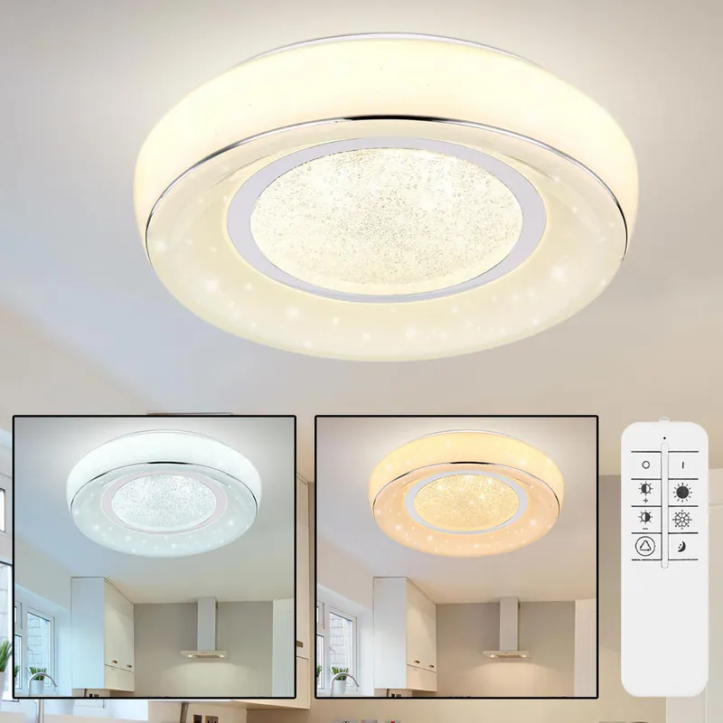 Beperkt Aanbod LED plafondlamp, stereffect, afstandsbediening, dimbaar, CCT, MICKEY