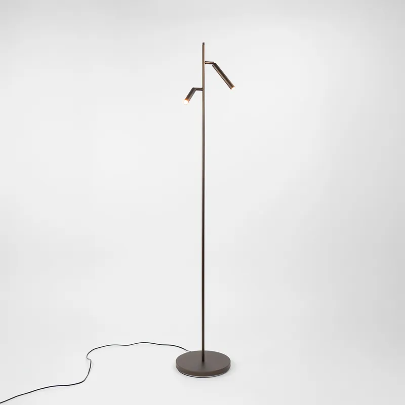 Vloerlamp cacao/brons Weekendaanbieding